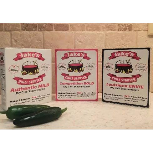 NEW: JAKE'S 3-VARIETY BUNDLE (out of stock) Jake's Chili Starter