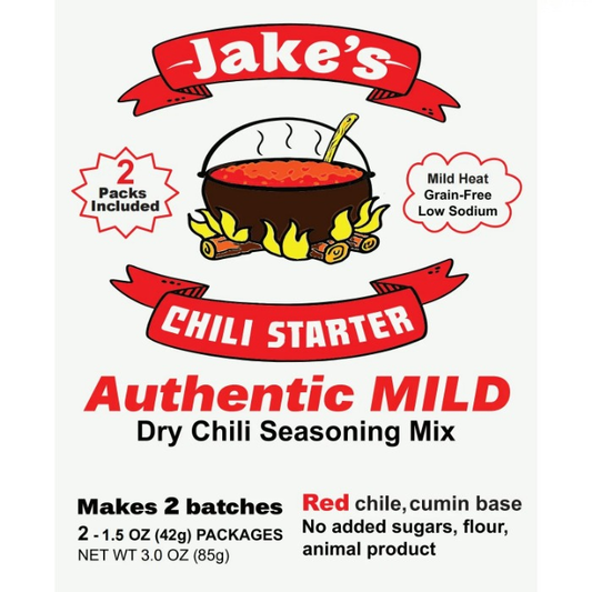 Authentic MILD, Dry Chili Seasoning Mix, 1.5 oz Packet (2 Count, 1 Box) Jake's Chili Starter
